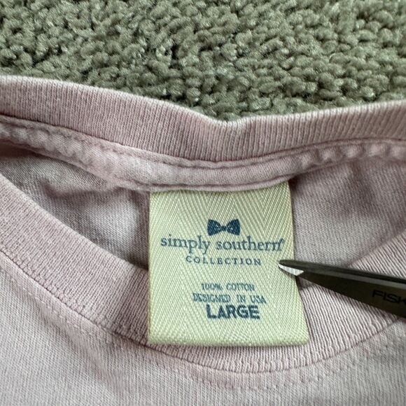 Simply Southern Shirt Womens L Pink Cropped Sweet Tea & Chicken Nuggets - Picture 11 of 12